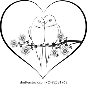 Heart With Birds And Flowers 4
