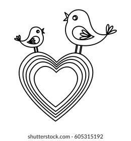 heart and birds icon