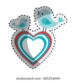 heart and birds icon
