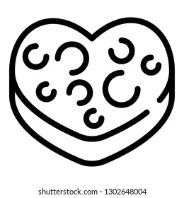 Heart biscuit icon. Outline heart biscuit vector icon for web design isolated on white background