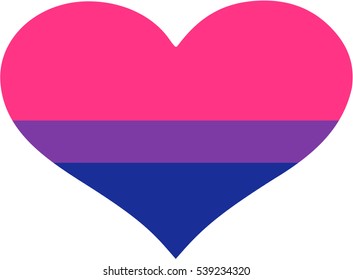 Heart with bisexual pride flag