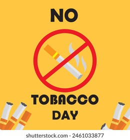 Línea de picaduras de corazón y cigarrillo. Día Mundial Sin Tabaco. Idea de diseño creativo para póster, Vector de Anuncio EPS archivo editable Aislado sobre fondo blanco 