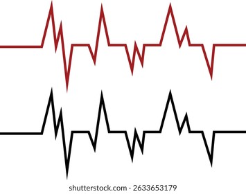 Heart bit rate icon set. Monitoring vector collection isolated on transparent background, medical check heart with EKG, ECG tools measurement. result medical lab sign.