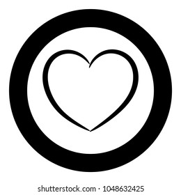 Heart it is the black color icon  in circle or round
