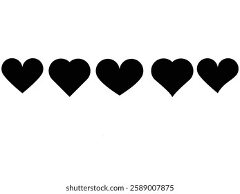 Heart in black colour, heart icon, heart symbols, love icons, love and vector