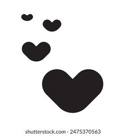 heart black icon vector eps