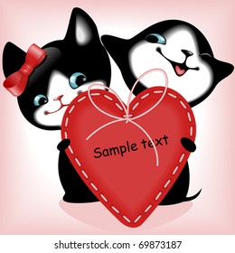 heart. black kittens. similar to the portfolio