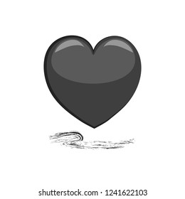 Heart black on white background sign. Symbol linked, join, love, passion and wedding. Monochrome template for t shirt, apparel, card, poster, valentine day. Design element. Vector illustration