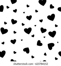 Heart black on white background. Fashion graphic background design. Modern stylish abstract texture. Monochrome template for prints, textiles, wrapping, wallpaper, website etc. Vector illustration