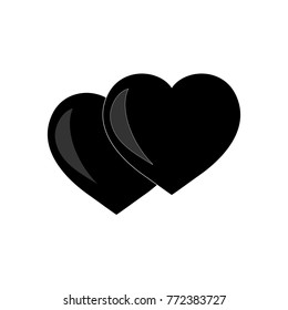 Heart black two sign. Fashion stylish print for sports wear. Heart as symbol of linked, join, love. Typographic print poster. Template for t shirt, apparel, card, label, poster. Design element.