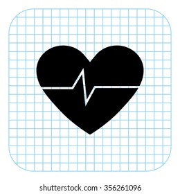 Heart - black  vector icon
