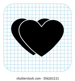 Heart - black  vector icon