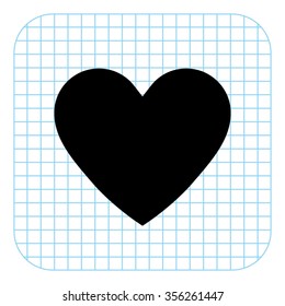 Heart - black  vector icon