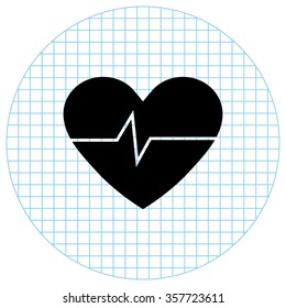 Heart -  black vector icon