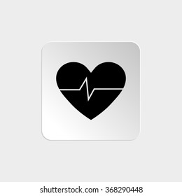 Heart  - black vector icon