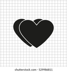 Heart  - black vector icon