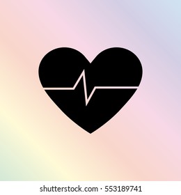 Heart  - black vector icon