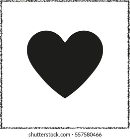 Heart -  black vector icon