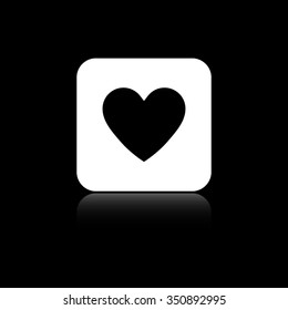 Heart - black vector icon on the white button