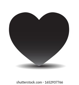 Heart black and white icon. Flat art symbol. Vector illustration.