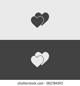 Heart  black and white icons.illustration isolated vector sign symbol 