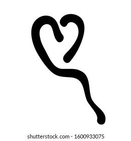 Heart, black and white isolated vector illustration. Love, Valentine's Day. Abstract print design. 