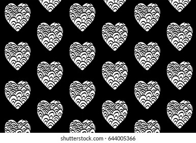 heart black and white monochrome  grunge retro modern vector clean simple editable pattern