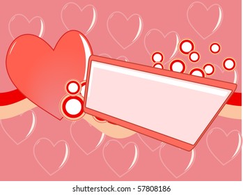Heart with with blank boars