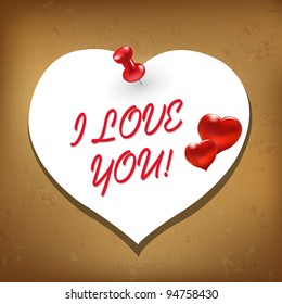 Heart Blank Gift Tag, Vector Illustration