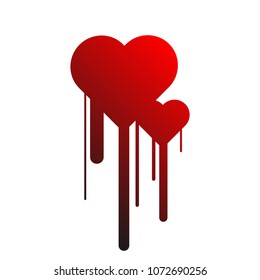 Heart And Blood Drip. Vector