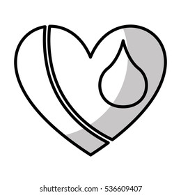 heart with blood drop icon vector illustration design