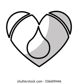 heart with blood drop icon vector illustration design