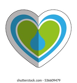 heart with blood drop icon vector illustration design