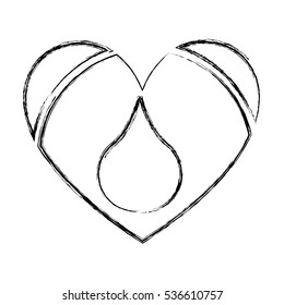 heart with blood drop icon vector illustration design