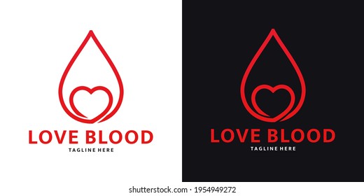 Heart Blood Logo. Blood Love. Blood Donation. Illustration Vector