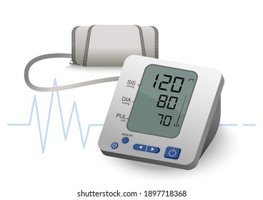 Heart Blood Pressure Monitor Automatic Upper Stock Vector (Royalty Free ...