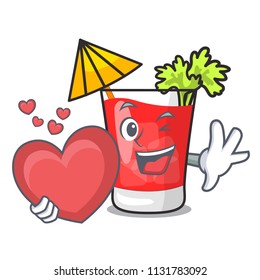 With heart bloody mary mascot cartoon