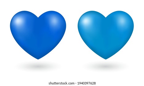 Heart Blue 3d Icon Isolated On White Background