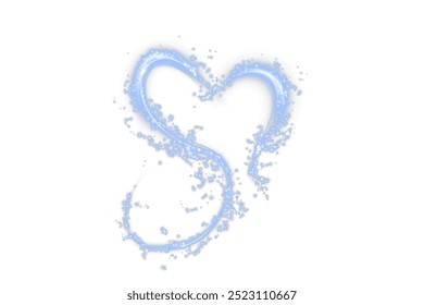 Corazón azul con destellos aislados sobre fondo transparente. Corazón ligero para tarjetas de vacaciones, Anuncios, invitaciones. Resplandor de alambre azul en forma de corazón. IMAGEN PNG	