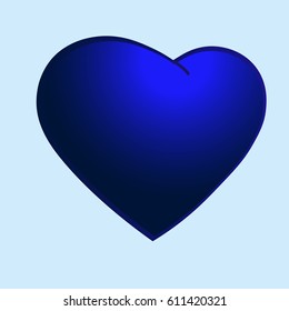 heart blue icon vector with with blue background love
