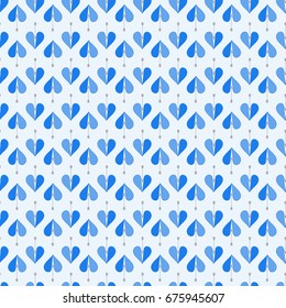 Heart blue seamless pattern. Fashion graphic background design. Modern stylish abstract texture. Colorful template for prints, textiles, wrapping, wallpaper, website etc. Vector illustration