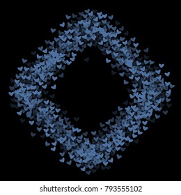 Heart blue which consists of isolated elements. Modern style with beautiful elements in heart blue. Can be used as print, wallpaper, cards, valentine cards, logo, background and etc.
