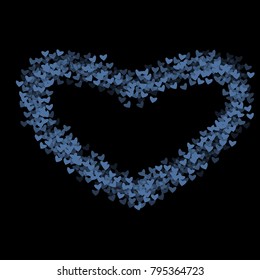 Heart blue which consists of isolated elements. Modern style with beautiful elements in heart blue. Can be used as print, wallpaper, cards, valentine cards, logo, background and etc.
