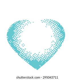 Heart Blue. White Background. Outbox 