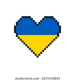 Heart in blue and yellow tones. Vector illustration.