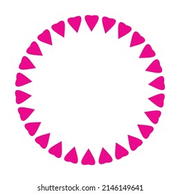 Placa cardíaca, círculo cardíaco, rosa, marco