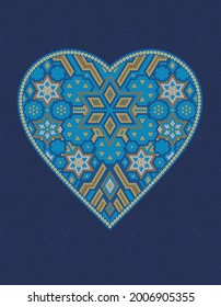 diseño de corazón boho huichol mexicano