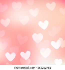 Heart bokeh abstract background vector