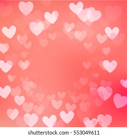 Heart bokeh abstract background vector