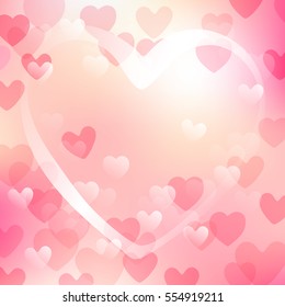 Heart bokeh abstract background vector